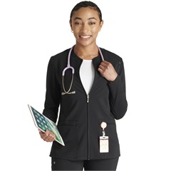 2 Pocket Zip Front Scrub Jacket